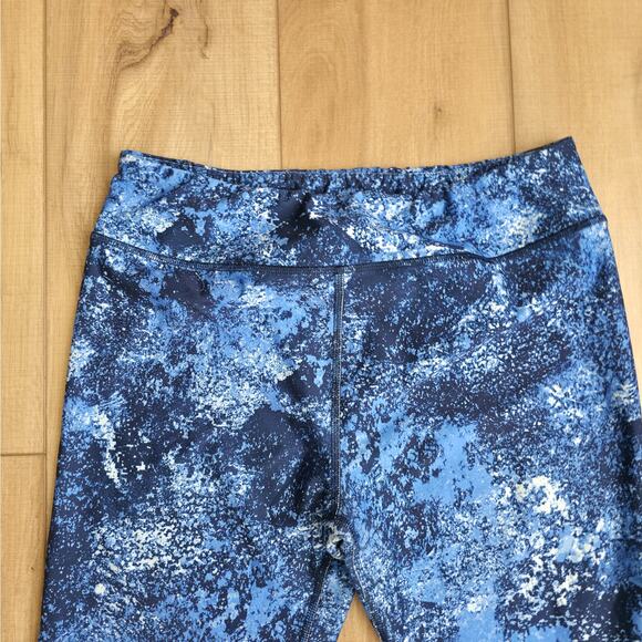 Under Armour Alpha Capri Heat Gear Blue Leggings Activewear Women Sz L - Picture 3 of 5